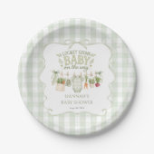 Lokal gewachsene Babyparty Pappteller (Vorderseite)