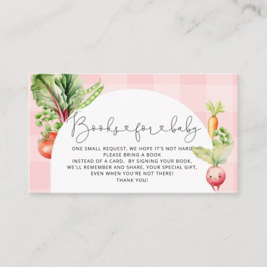 Lokal gewachsene Babypink-Bücher für Babytickets Begleitkarte (Vorderseite)