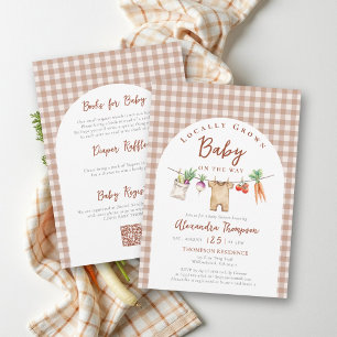 Lokal gewachsene Kleider-Farm-Herbst-Baby-Party mi Einladung