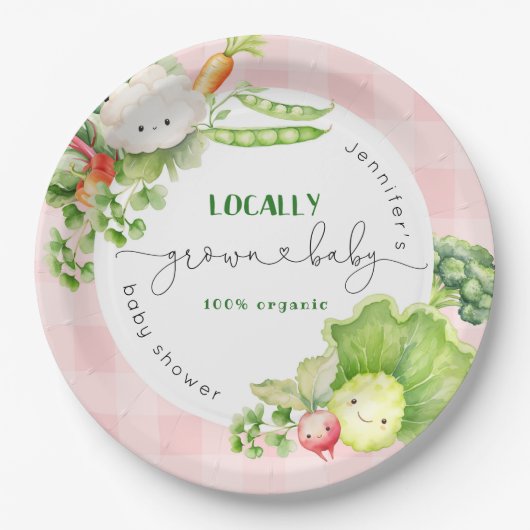 Lokal gewachsene Pink-Baby-Bauern vermarkten Babyd Pappteller (Vorderseite)