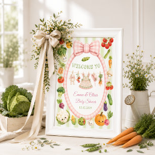 Lokal gewachsenes Mädchen-Baby-Shower-Willkommen Poster