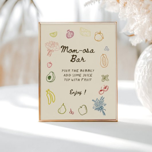 Lokal gezogene, handgezogene Babydusche Mama-osa-B Poster