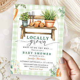 Lokal gezogener Baby Shower Green Bauern Markt Einladung