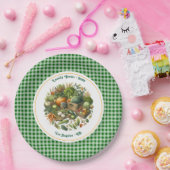 Lokal gezüchtet - Gingham Market Harvest Geburtsta Pappteller (Party)