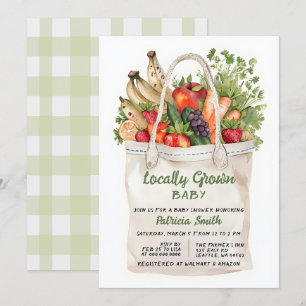 Lokal gezüchtete Baby Bauern Market Baby Shower Einladung