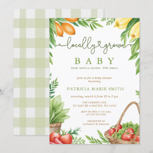 Lokal gezüchtete Baby Bauern Market Baby Shower Einladung