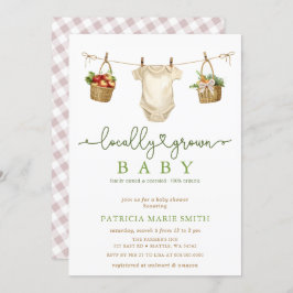 Lokal gezüchtete Baby Bauern Market Baby Shower Einladung