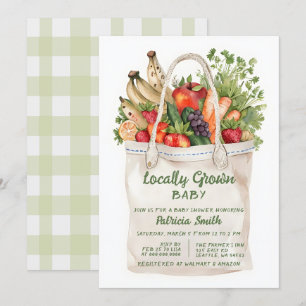 Lokal gezüchtete Baby Bauern Market Baby Shower Einladung