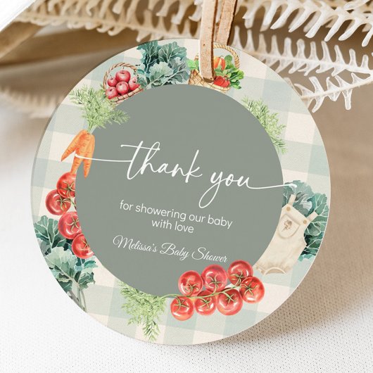 Lokal gezüchtete Baby Bauern Market Baby Shower Geschenkanhänger