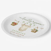 Lokal gezüchtete Baby Bauern Market Baby Shower Pappteller (Schrägansicht)