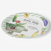 Lokal gezüchtete Baby Bauern Market Baby Shower Pappteller (Schrägansicht)