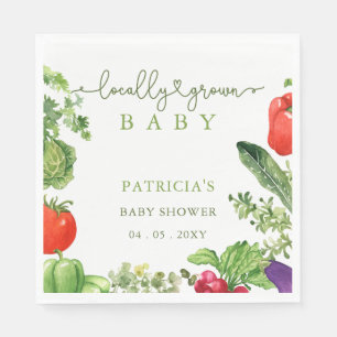 Lokal gezüchtete Baby Bauern Market Baby Shower Serviette
