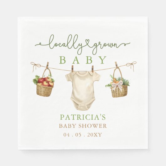 Lokal gezüchtete Baby Bauern Market Baby Shower Serviette (Vorderseite)
