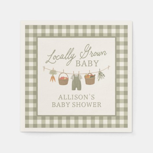 Lokal gezüchtete Baby Bauern Market Baby Shower Serviette (Vorderseite)