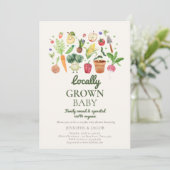 Lokal gezüchtete Baby-Bauern Markt Paare Dusche Einladung (Stehend Vorderseite)
