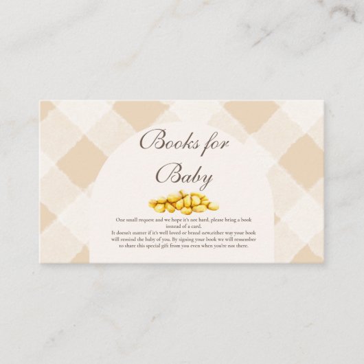 Lokal gezüchtete Baby-Duschbücher für Baby Begleitkarte (Vorderseite)