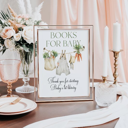 Lokal gezüchtete Bauer Market Baby Shower Books Poster