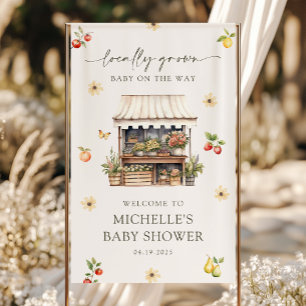 Lokal gezüchtete Bauern Market Baby Dusche Willkom Banner