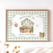 Lokal gezüchtete Bauern Market Baby Dusche Willkom Poster