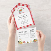 Lokal gezüchtete Bauern Market Baby Shower All In One Einladung (Abreißen)