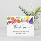 Lokal gezüchtete Bauern Market Baby Shower Dankeskarte (Stehend Vorderseite)