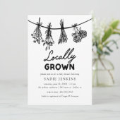 Lokal gezüchtete Bauern Market Baby Shower Einladung (Stehend Vorderseite)