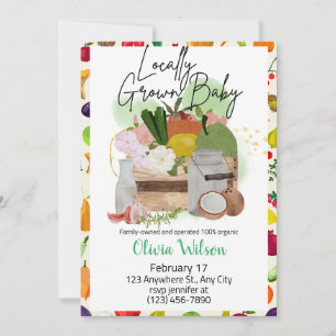 Lokal gezüchtete Bauern Market Baby Shower Einladung