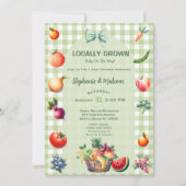 Lokal gezüchtete Bauern Market Baby Shower Einladung (Vorderseite)