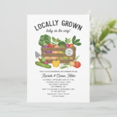 Lokal gezüchtete Bauern Market Baby Shower Einladung (Stehend Vorderseite)