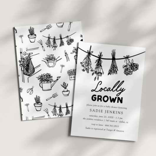 Lokal gezüchtete Bauern Market Baby Shower Einladung