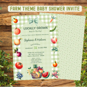 Lokal gezüchtete Bauern Market Baby Shower Einladung
