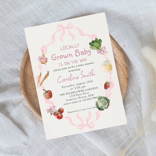 Lokal gezüchtete Bauern Market Baby Shower Einladung