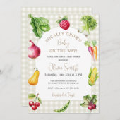 Lokal gezüchtete Bauern Market Baby Shower Einladung (Vorne/Hinten)