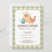 Lokal gezüchtete Bauern Market Baby Shower Einladung (Vorderseite)