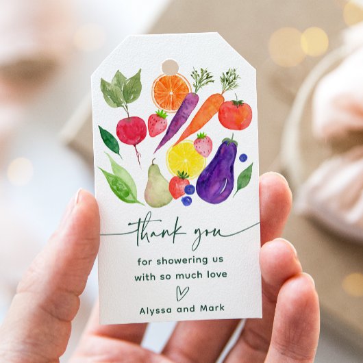 Lokal gezüchtete Bauern Market Baby Shower Geschenkanhänger