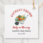 Lokal gezüchtete Bauern Market Baby Shower Geschenkanhänger (Rückseite)