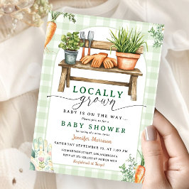 Lokal gezüchtete Bauern Market Baby Shower Gingham Einladung