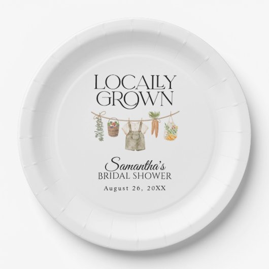 Lokal gezüchtete Bauern Market Baby Shower Pappteller (Vorderseite)