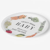 Lokal gezüchtete Bauern Market Baby Shower Pappteller (Schrägansicht)