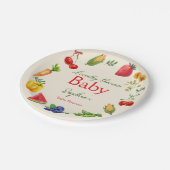 Lokal gezüchtete Bauern Market Baby Shower Pappteller (Schrägansicht)