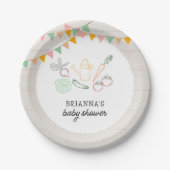 Lokal gezüchtete Bauern Market Baby Shower Pappteller (Vorderseite)