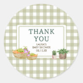 Lokal gezüchtete Bauern Market Baby Shower Runder Aufkleber (Vorderseite)