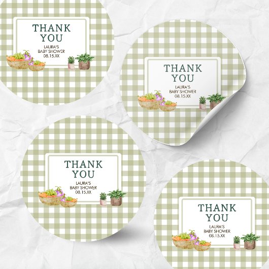 Lokal gezüchtete Bauern Market Baby Shower Runder Aufkleber