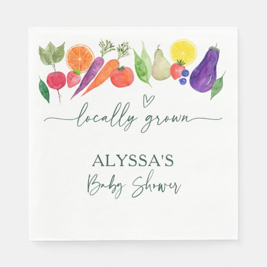 Lokal gezüchtete Bauern Market Baby Shower Serviette (Vorderseite)