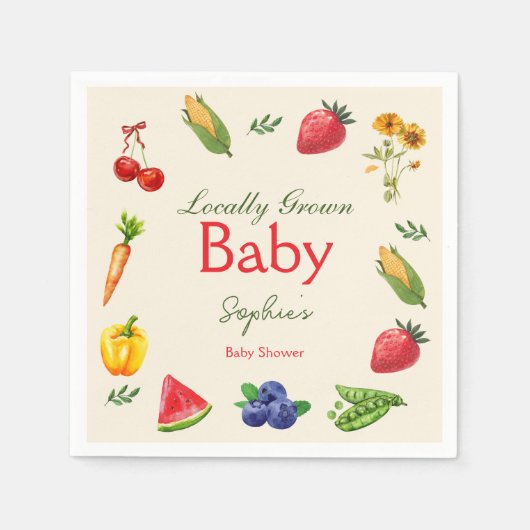 Lokal gezüchtete Bauern Market Baby Shower Serviette (Vorderseite)