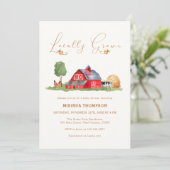 Lokal gezüchtete Bauern Markt Barn Babydusche Einladung (Stehend Vorderseite)