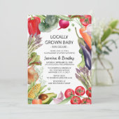 Lokal gezüchtete Bauern Markt Paare Babydusche Einladung (Stehend Vorderseite)