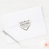 Lokal gezüchtete Bio Kräuter Bronze Herz Herz-Aufkleber (Umschlag)