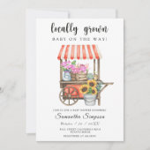 Lokal gezüchtete Blume Bauer Markt Kinderdusche Einladung (Vorderseite)