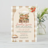 Lokal gezüchtete Fresh Market Veggie Babydusche Einladung (Stehend Vorderseite)